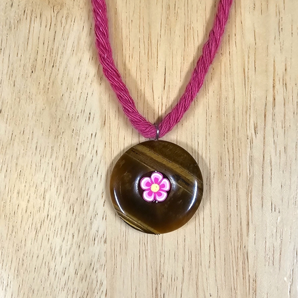 Tigers Eye Flower Necklace - Picture 1 of 6